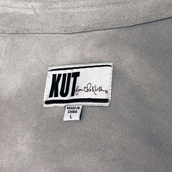 Kut from the Kloth Trech Swing Pea Jacket Coat Faux Vegan Suede Double Breasted - Picture 12 of 16